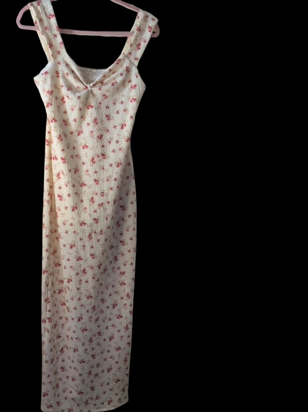 NWT See You Monday Cream Floral Maxi Dress with Pink Print, Size XL